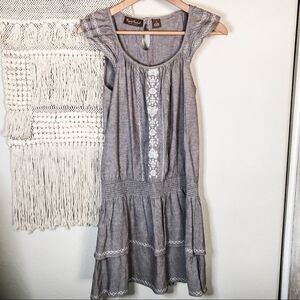 Speed Control Embroidered Smocked Tiered Dress